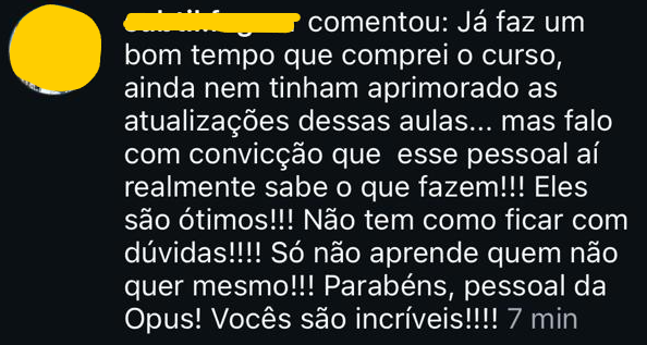 Depoimento de aluno da Escola da Harmonia