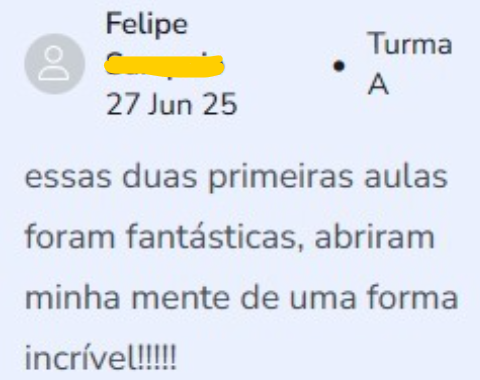 Depoimento de aluno da Escola da Harmonia